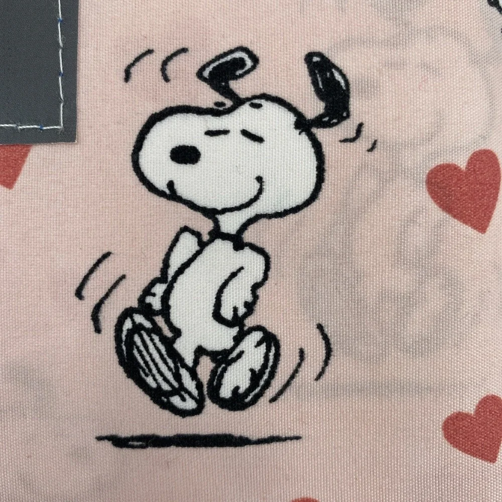 Peanuts Snoopy Sheet Set FULL Pink Woodstock Hearts Love Valentines Berkshire